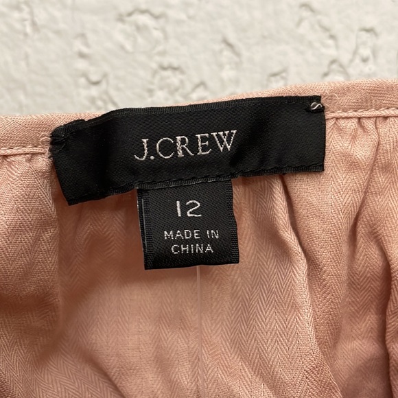 NWT J.Crew Top 12 Cinched Waist Herringbone Cotton Prairie BG306 - Picture 5 of 11